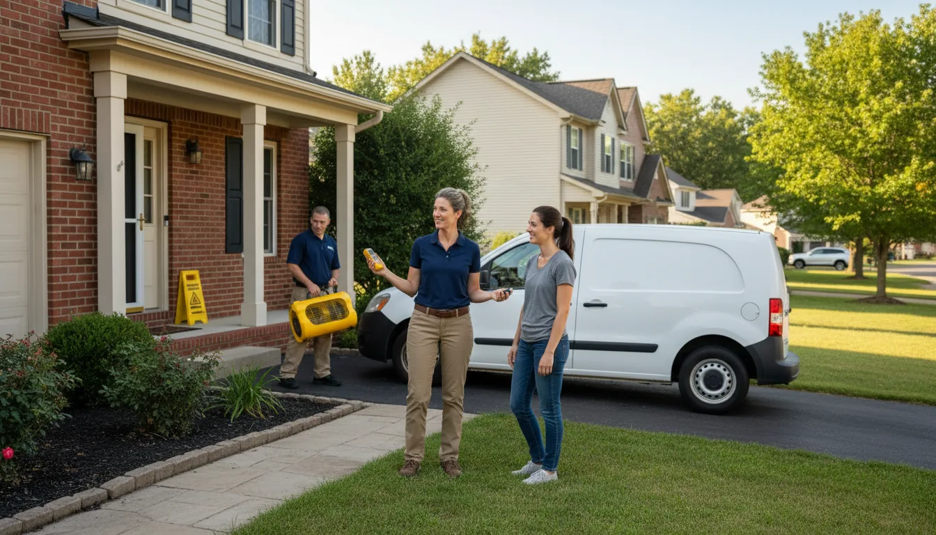 Residential water damage restoration in New Memphis, IL